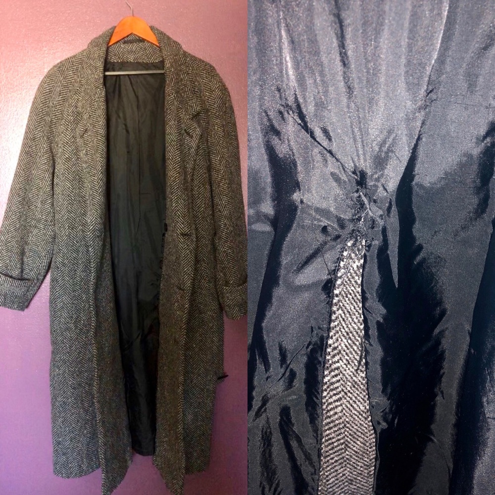 Vintage Fred Segal Herringbone Wool Duster - Picture 4 of 8